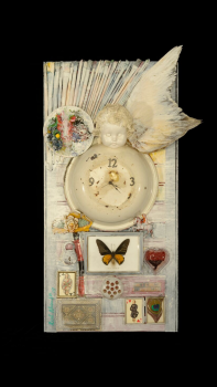 Assemblage,+Cupid’s+Wings,+mixed+medium,+36in+X+18in