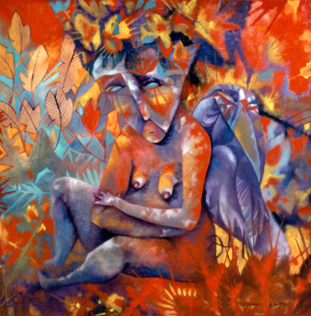 In her Nest 48X48 oil ockbdi